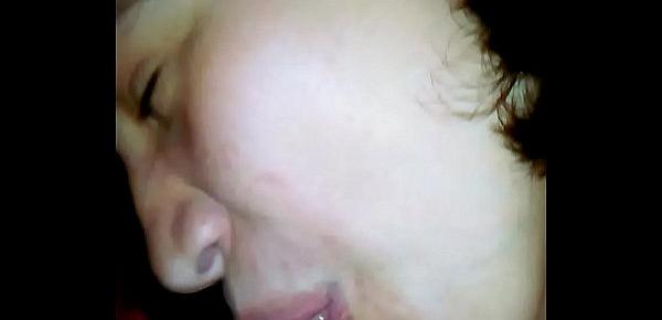  Young, local girl sucks my small, uncut chubby cock